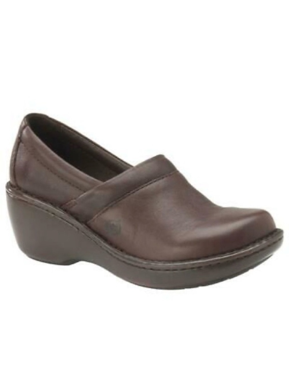 Børn Moritz Mahogany Leather Closed Back Clog Shoe • Size 39 • LIKE NEW WITH BOX
